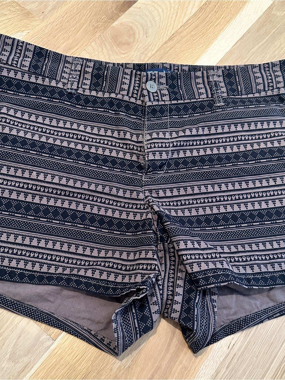 GAP Navy and Taupe Patterned Bermuda Shorts